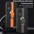 For Xiaomi Redmi K50 / K50 Pro Magnetic Litchi Leather Back Phone Case with Holder(Orange)