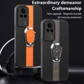 For Xiaomi Redmi K60E Magnetic Litchi Leather Back Phone Case with Holder(Orange)