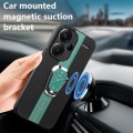 For Xiaomi Redmi Note 13 Pro+ Magnetic Litchi Leather Back Phone Case with Holder(Green)