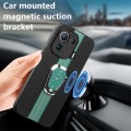 For Xiaomi Mi 11 Pro Magnetic Litchi Leather Back Phone Case with Holder(Green)