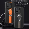 For Xiaomi 13 Pro Magnetic Litchi Leather Back Phone Case with Holder(Orange)