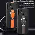 For Xiaomi Poco C40 Magnetic Litchi Leather Back Phone Case with Holder(Orange)