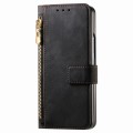 For Samsung Galaxy Z Fold5 5G Retro MagSafe Magnetic Zipper Wallet Leather Phone Case(Black)