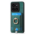 For Xiaomi 14 Retro Splitable Magnetic Card Bag Leather Phone Case(Green)