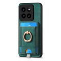 For Xiaomi  14 Pro Retro Splitable Magnetic Card Bag Leather Phone Case(Green)