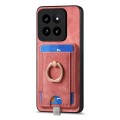 For Xiaomi  14 Pro Retro Splitable Magnetic Card Bag Leather Phone Case(Pink)