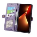 For Tecno Pova 5 4G Geometric Zipper Wallet Side Buckle Leather Phone Case(Purple)