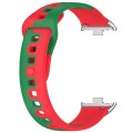 For Redmi Watch 4 Stitching Dual Color Silicone Watch Band(Red Green)