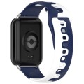 For Redmi Watch 4 Stitching Dual Color Silicone Watch Band(Midnight Blue White)