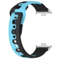 For Redmi Watch 4 Stitching Dual Color Silicone Watch Band(Black Blue)