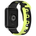 For Redmi Watch 4 Stitching Dual Color Silicone Watch Band(Black Green)