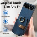 For Motorola Razr 40 Retro Skin-feel Ring Multi-card Wallet Phone Case(Blue)