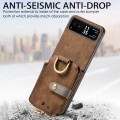 For Motorola Razr 40 Retro Skin-feel Ring Multi-card Wallet Phone Case(Brown)