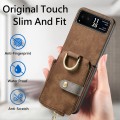 For Motorola Razr 40 Retro Skin-feel Ring Multi-card Wallet Phone Case(Brown)