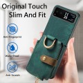 For Motorola Razr 40 Retro Skin-feel Ring Multi-card Wallet Phone Case(Green)