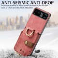 For Motorola Razr 40 Retro Skin-feel Ring Multi-card Wallet Phone Case(Pink)