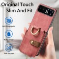 For Motorola Razr 40 Retro Skin-feel Ring Multi-card Wallet Phone Case(Pink)