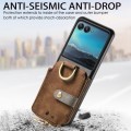 For Motorola Razr 40 Ultra Retro Skin-feel Ring Multi-card Wallet Phone Case(Brown)