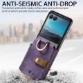 For Motorola Razr 40 Ultra Retro Skin-feel Ring Multi-card Wallet Phone Case(Purple)