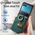 For Motorola Razr 40 Ultra Retro Skin-feel Ring Multi-card Wallet Phone Case(Green)