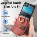For Motorola Razr 40 Ultra Retro Skin-feel Ring Multi-card Wallet Phone Case(Pink)