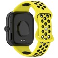 For Redmi Watch 4 Dual Color Perforated Silicone Watch Band(Yellow Black)