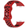 For Redmi Watch 4 Dual Color Perforated Silicone Watch Band(Red Black)