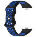 For Redmi Watch 4 Dual Color Perforated Silicone Watch Band(Black Blue)