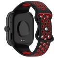 For Redmi Watch 4 Dual Color Perforated Silicone Watch Band(Black Red)