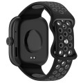 For Redmi Watch 4 Dual Color Perforated Silicone Watch Band(Black Gray)