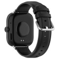 For Redmi Watch 4 Round Tail Top Layer Leather Watch Band(Black)
