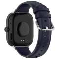 For Redmi Watch 4 Round Tail Top Layer Leather Watch Band(Dark Blue)