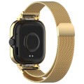 For Redmi Watch 4 Milan Magnetic Steel Mesh Watch Band + Watch Metal Frame(Gold)