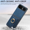 For Motorola Razr 40 Ultra Retro Skin-feel Ring Multi-card Wallet Phone Case(Blue)
