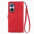 For Blackview A200 Pro Embossed Flower Zipper Leather Phone Case(Red)