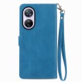 For Blackview A200 Pro Embossed Flower Zipper Leather Phone Case(Blue)