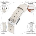 For Apple Watch Series 7 41mm Rhinestone Denim Chain Leather Watch Band(Beige)