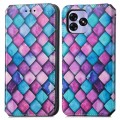 For UMIDIGI G5 CaseNeo Colorful Magnetic Leather Phone Case(Purple Scales)