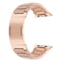 For Apple Watch Series 6 44mm Stainless Steel H-Shaped Fold Buckle Watch Band(Rose Gold)