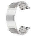 For Apple Watch Series 3 38mm Stainless Steel H-Shaped Fold Buckle Watch Band(Silver)