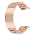 For Apple Watch Series 3 38mm Stainless Steel H-Shaped Fold Buckle Watch Band(Rose Gold)