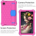 For Samsung Galaxy Tab A9 8.7 X110/X115 Honeycomb EVA Hybrid PC Tablet Case with Strap(Rose Red+Blue