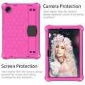 For Samsung Galaxy Tab A9+ 11 X216B Honeycomb EVA Hybrid PC Tablet Case with Strap(Rose Red+Black)