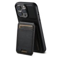 For iPhone 15 Pro Max Suteni H02 Leather Wallet Stand Back Phone Case(Black)