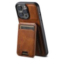 For iPhone 15 Plus Suteni H02 Leather Wallet Stand Back Phone Case(Brown)