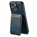 For iPhone 15 Plus Suteni H02 Leather Wallet Stand Back Phone Case(Blue)