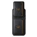 For iPhone 14 Pro Max Suteni H02 Leather Wallet Stand Back Phone Case(Black)