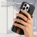 For iPhone 15 Pro Max Litchi Leather Oil Edge Ring Zipper Wallet Back Phone Case(Black)
