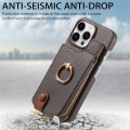 For iPhone 15 Pro Max Litchi Leather Oil Edge Ring Zipper Wallet Back Phone Case(Grey)