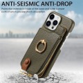 For iPhone 15 Pro Max Litchi Leather Oil Edge Ring Zipper Wallet Back Phone Case(Green)